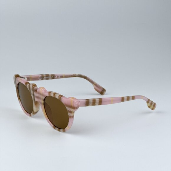 Burberry JB4355 397273 KIDS BRAND NEW Sunglasses Check Pink Bronze Round Unisex - Picture 8 of 11